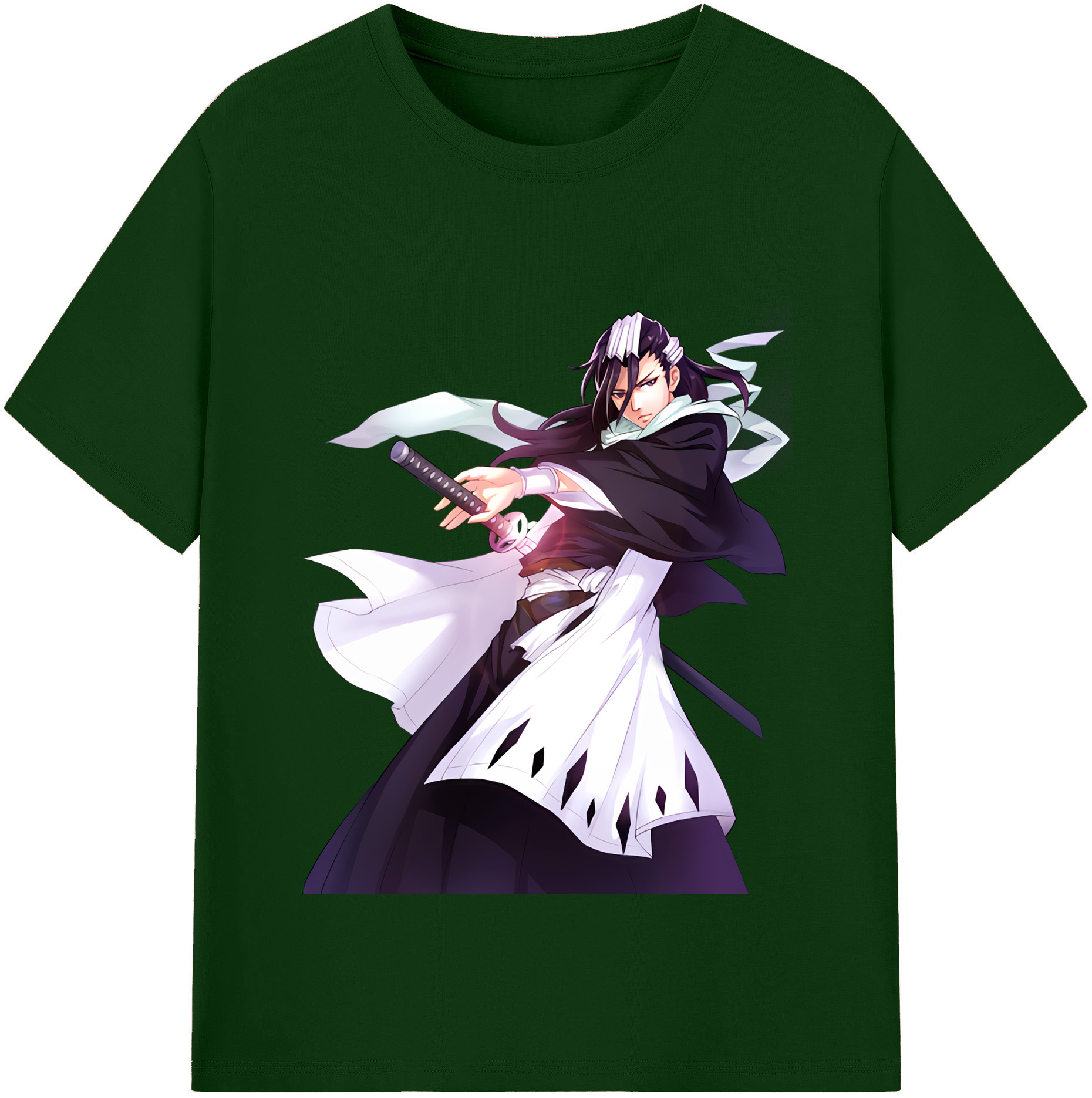 （画像用） ブリーチ くちき びゃくや BLEACH Kuchiki Byakuya 綿100％半袖Tシャツ（フロントプリント）